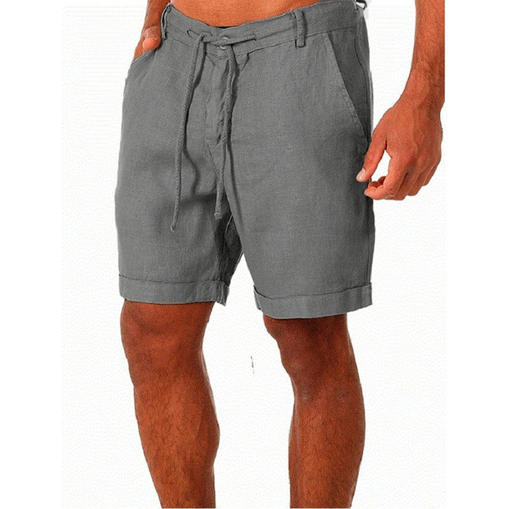 Men's Linen Shorts | Relaxed Fit Drawstring Rolled Hem