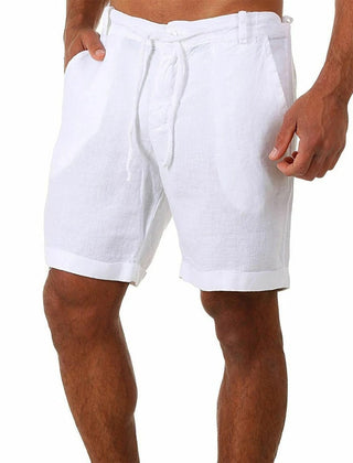Men's Linen Shorts | Relaxed Fit Drawstring Rolled Hem
