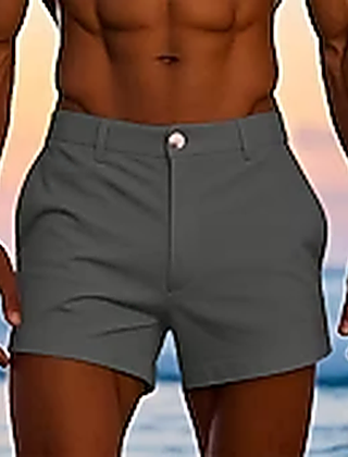 Men's Tailored Shorts | Zip Closure Mid-Thigh Lightweight
