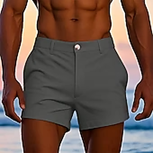 Men's Tailored Shorts | Zip Closure Mid-Thigh Lightweight