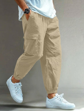 Men's Cargo Pants | Relaxed Fit Elastic Waist Cargo Pockets