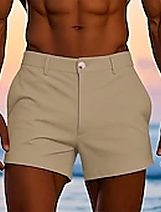 Men's Tailored Shorts | Zip Closure Mid-Thigh Lightweight