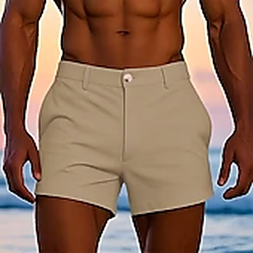 Men's Tailored Shorts | Zip Closure Mid-Thigh Lightweight
